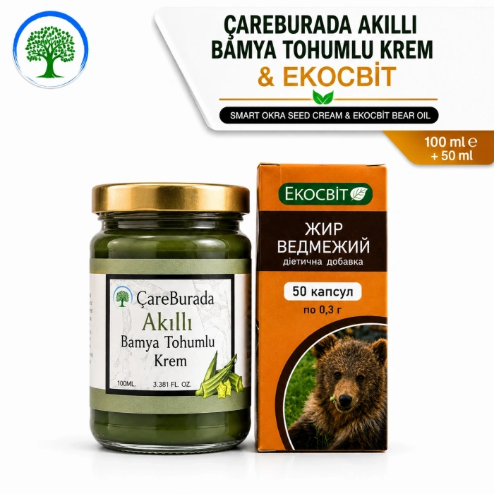 ÇareBurada Bamya Tohumlu Akıllı Krem 100 ml & Ekocbit Ayı Yağı 50 ml