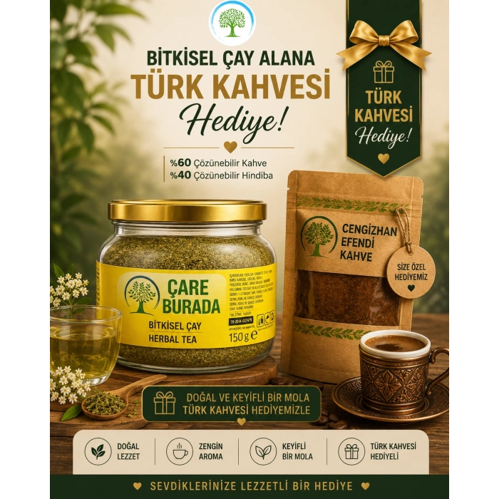 ÇareBurada Bitkisel Çay 150 g | Formunu Korumaya Destek Bitkisel Çay + TÜRK KAHVESİ HEDİYE