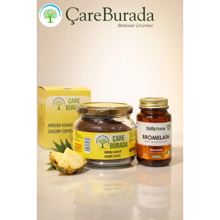 ÇareBurada Hindiba Kahvesi 150 g.+ Bromelain 60 Tablets