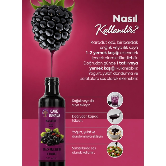 ÇareBurada Karadut Özü 500 ml