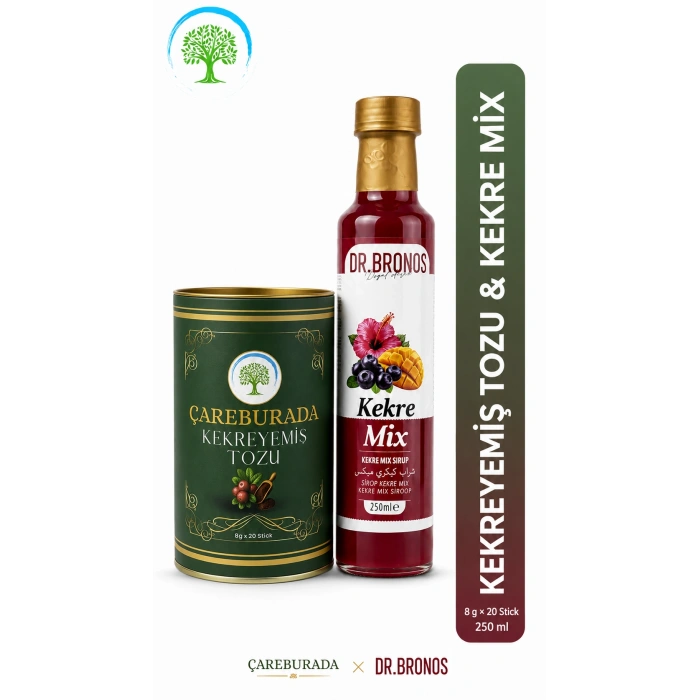 ÇareBurada Kekreyemiş Tozu 8g x 20 Stick + Dr. Bronos Kekre Mix Şurup 250 ml İkili Set