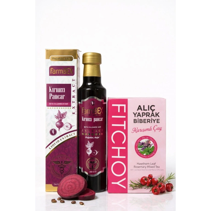 ÇareBurada Kırmızı Pancar Ekstrakt 250 ml. - Alıç Yaprak Biberiye Karışımlı Poşet Çay 45li
