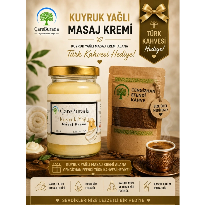 ÇareBurada Kuyruk Yağlı Krem 100 ml + Türk Kahvesi Hediye