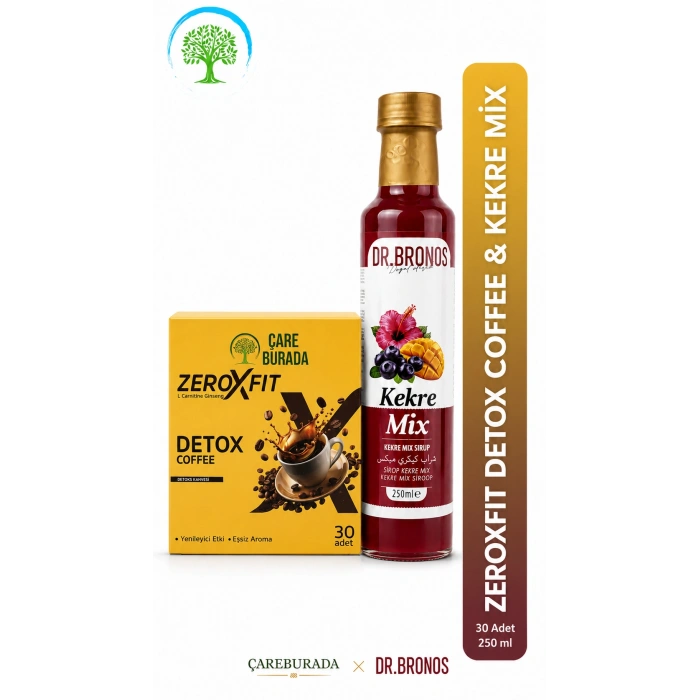 ÇareBurada ZeroxFit Detoks Kahvesi 30 Saşe 3 gr & Dr. Bronos Kekre Mix 250 ml