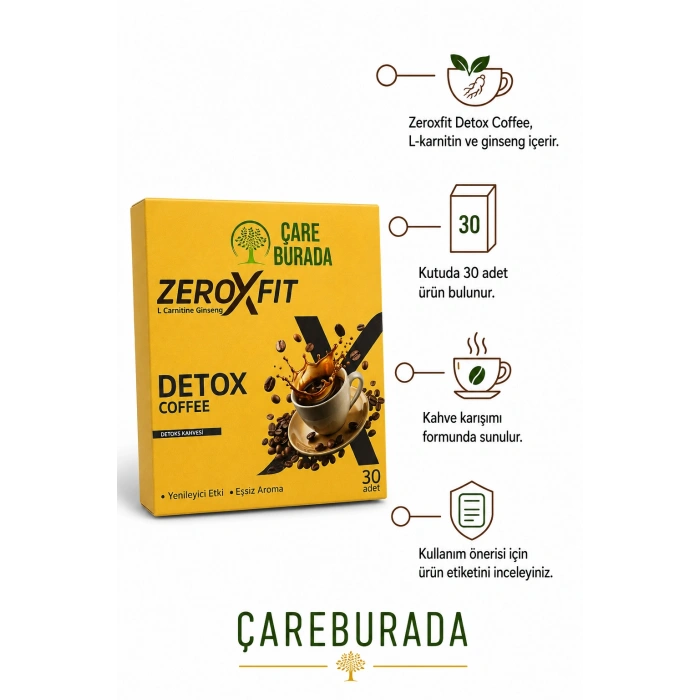 ÇareBurada ZeroxFit Detoks Kahvesi 30 Saşe 3 gr & Dr. Bronos Kekre Mix 250 ml