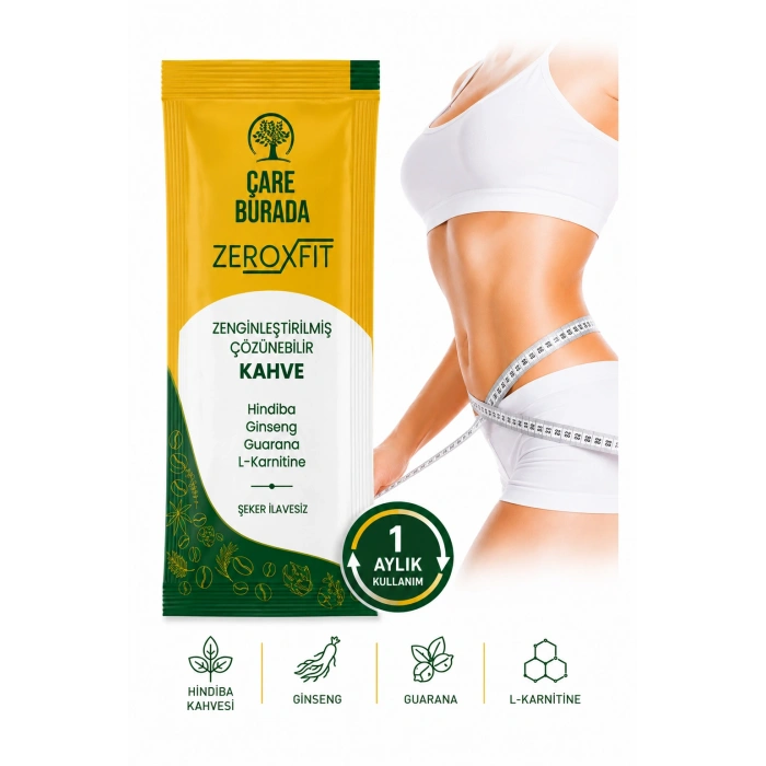ÇareBurada ZeroxFit Detoks Kahvesi 30 Saşe 3 gr x 2 Adet | L-Carnitine, Ginseng, Guarana ve Hindiba İçerikli Çözünebilir Kahve