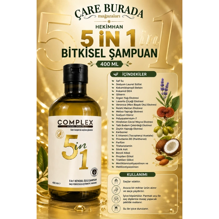 Complex 5 in 1 Bitkisel Özlü Şampuan 400 Ml