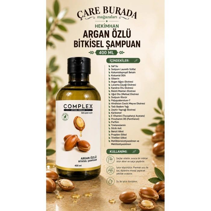 Complex Argan Özlü Bitkisel Şampuan 400 Ml