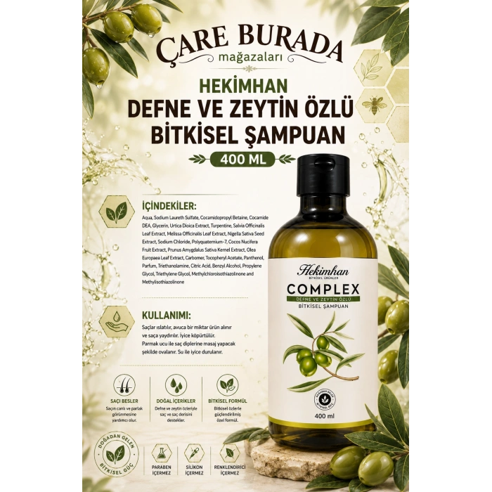 Complex Defne ve Zeytin Özlü Şampuan 400 Ml