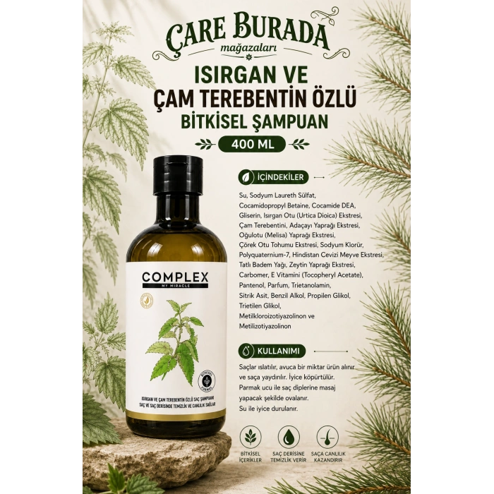 Complex Isırgan ve Çam Terebentin Özlü Bitkisel Şampuan 400 Ml