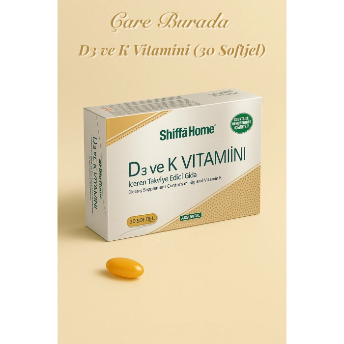 D3 + K2 Vitamini Softjel 1340 mg (30 Adet)