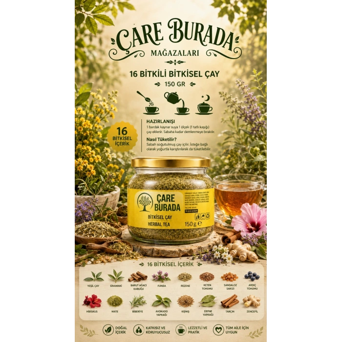 Detoks Seti - 16 Bitkili Bitkisel Çay 150 gr & Detoks Kahve 30 Şase