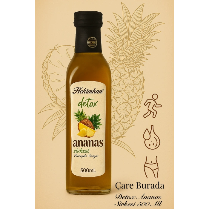 Detox Ananas Sirkesi 500 Ml (Koruyucu İçermez & Katkısız)