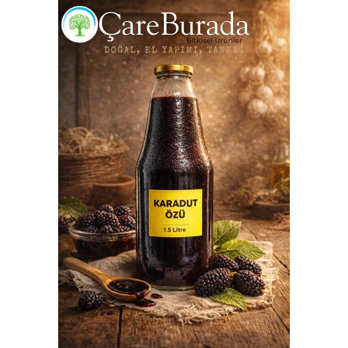 Doğal Taneli Karadut Özü 1.5 Litre ( El yapımı )