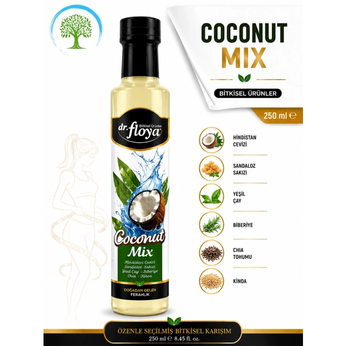 Dr.Floya Coconut Mix 250 ml | Hindistan Cevizi, Yeşil Çay, Kinoa İçerikli