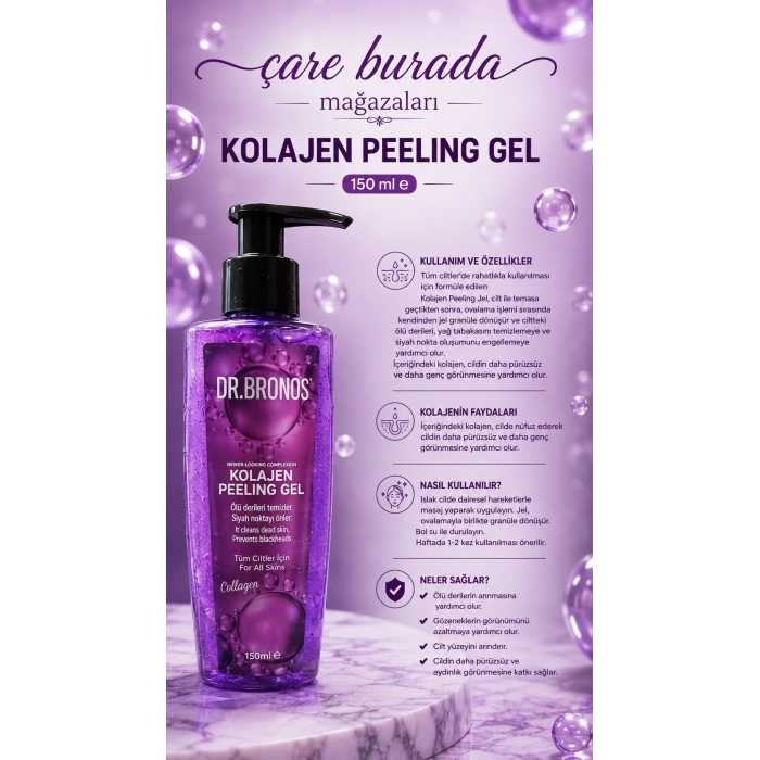 DR.BRONOS Collagen Peeling Jel 150 ml + Bıobıens Kolajen Sabun