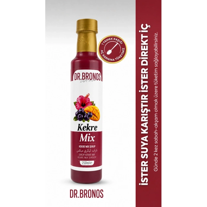 Dr. Bronos Kekre Mix Şurup 250 ml | Hibiskus, Mango ve Kekreyemiş İçeren Karışım