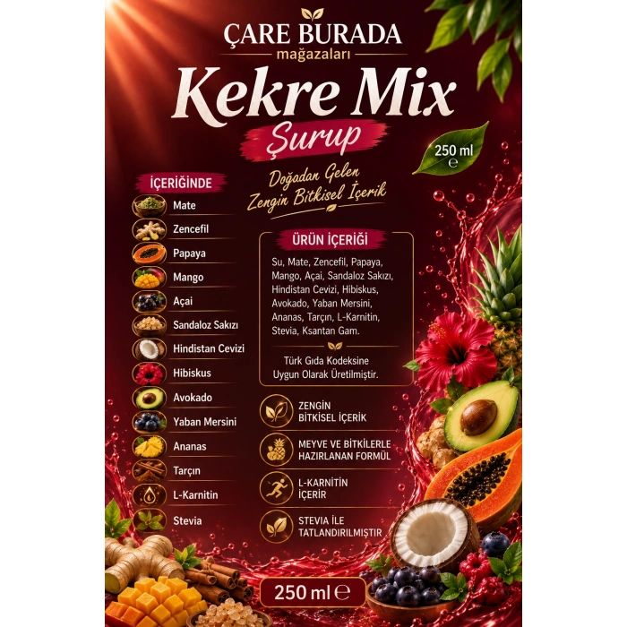 Dr. Bronos - Kekre-Mix Şurup 250 Ml (Mate, Açai, Mango, Papaya, Tarçın..)