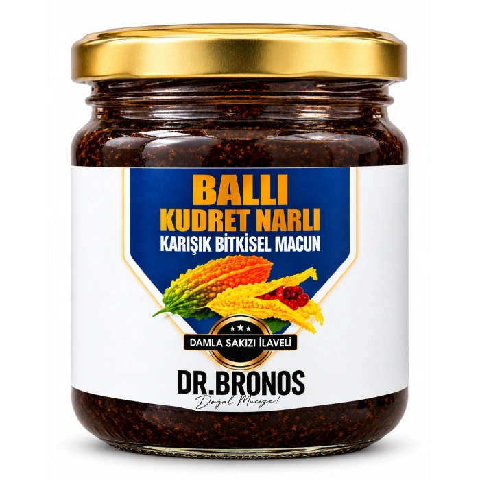 Dr. Bronos Ballı Kudret Narı Macunu – Damla Sakızı İlaveli Karışık Bitkisel Macun