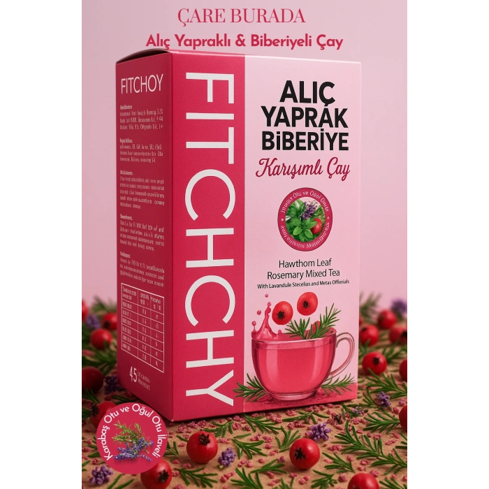 Fitchoy - Alıç Yaprağı & Biberiyeli Çay 90 Gr × 45 Adet (Oğul Otu ve Karabaş Otu İlaveli)