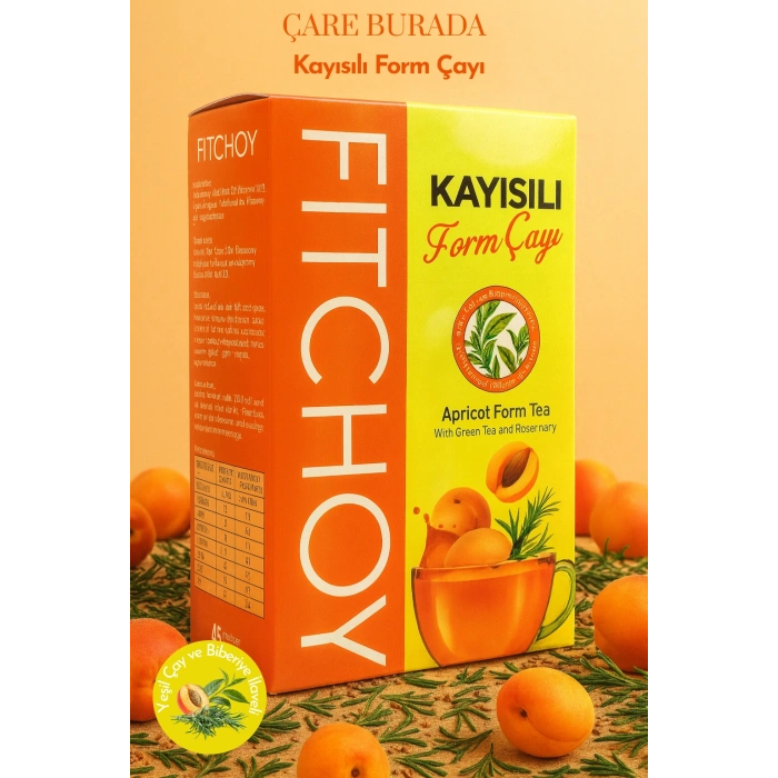 Fitchoy - Kayısılı Form Çay 90 gr x 45 Adet (Biberiye ve Yeşil Çay İlaveli)