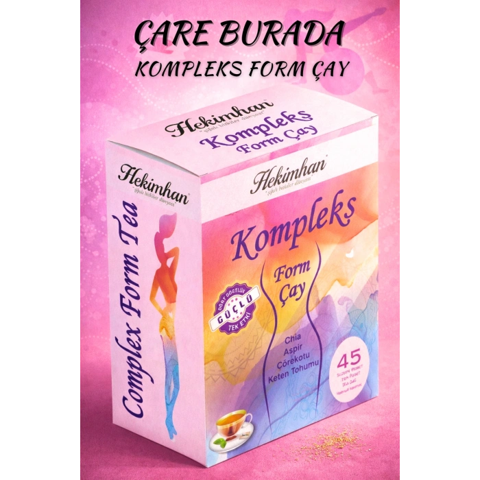 Hekimhan - Kompleks Form Çay (45li Süzen Poşet) (Chia & Aspir & Çörekotu & Keten Tohumu)Tohumu 45 Süzen Poşet