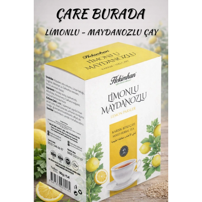 Hekimhan - Limonlu & Maydanozlu Karışık Bitki Çayı (45li Süzen Poşet) (3 ADET)