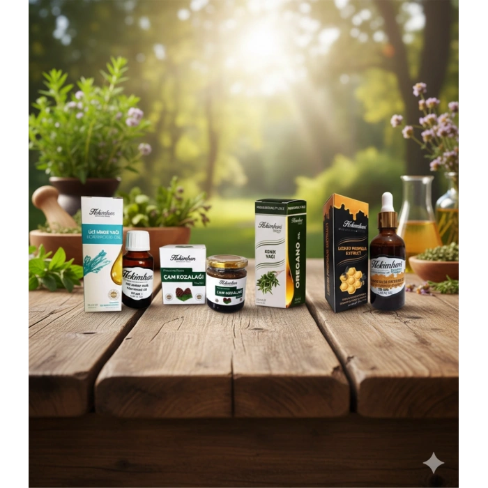 Hekimhan Udi Hindi Yağı +Kekik Yağı+ Çam Kozalağı Macunu+ Propolis