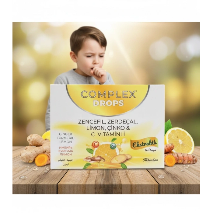 Hekimhan Zencefilli Limonlu C Vitaminli Bitkisel Boğaz Pastili Drops