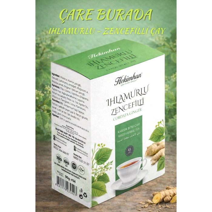 Ihlamurlu & Zencefilli Karışık Bitki Çayı (45li Süzen Poşet)