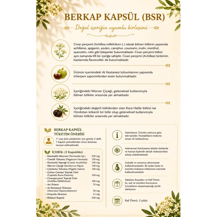 Kadınlara Özel Döngü Seti (Berkap Civanperçemi Kapsül (60 Kapsül) & WMN Sirke 500 Ml)