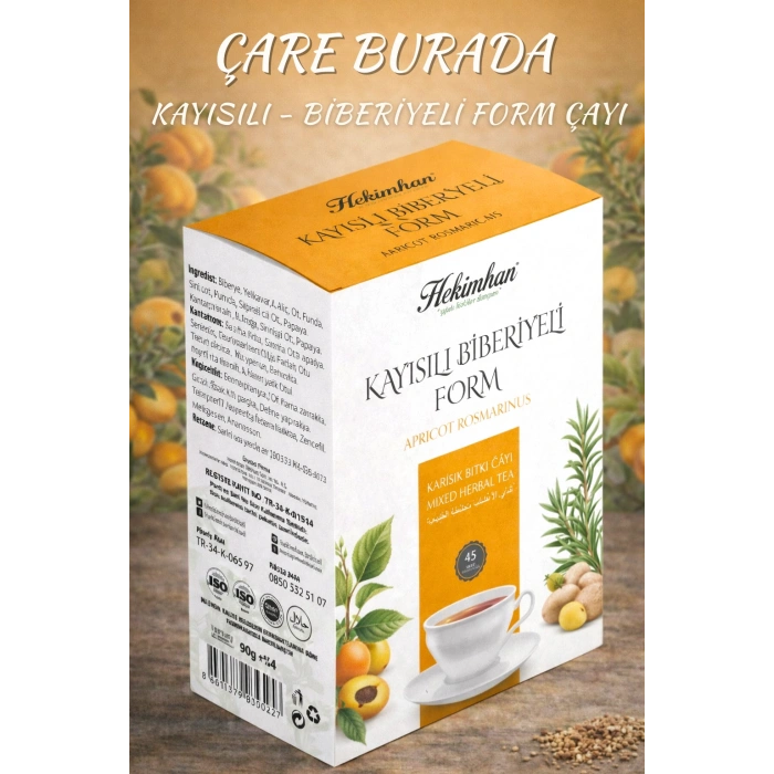 Kayısılı & Biberiyeli Karışık Bitki Çayı (45li Süzen Poşet)