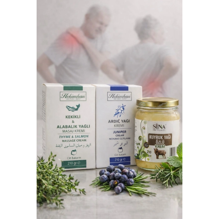 Kekikli & Alabalık Yağlı Masaj Kremi, Ardıç Yağı Kremi, Kuyruk Yağı Özlü Krem