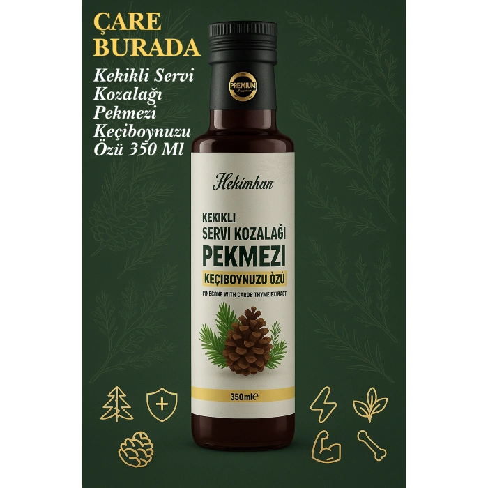 Kekikli Servi Kozalağı Pekmezi Keçiboynuzu Özü 350 Gr (2 Adet)
