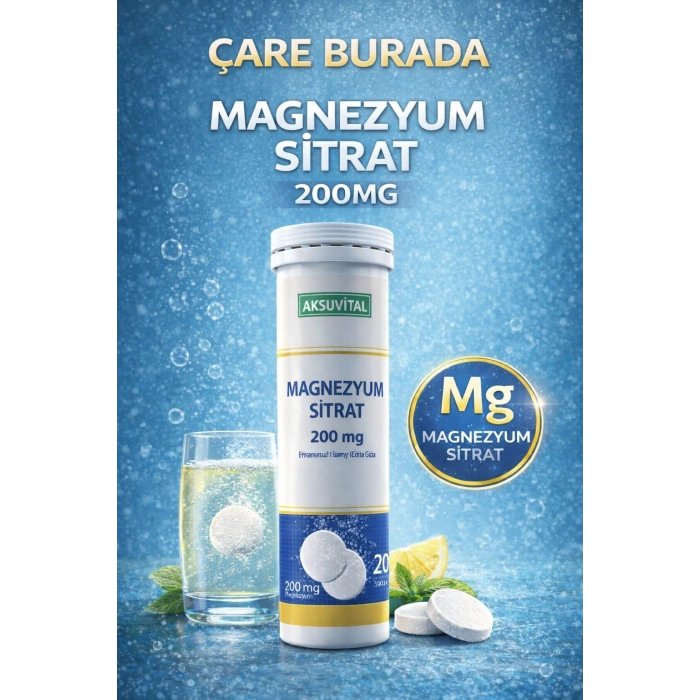 Magnezyum Sitrat 200 Mg Efervesan Tablet (20 Tablet)