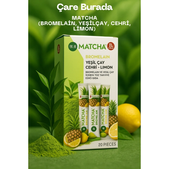 Matcha - Yeşil Çay & Cehri & Limon & Ananas (20 Paket)