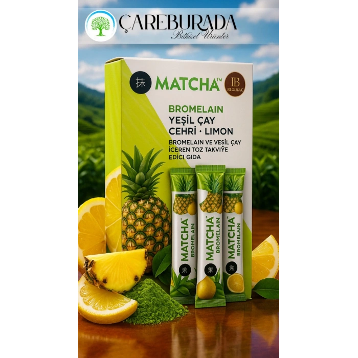 MATCHA YEŞİL ÇAY+CEHRİ+LİMON ANANAS AROMALI 20 Stick
