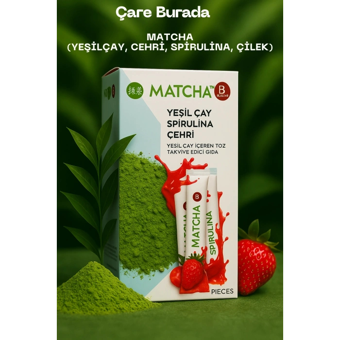 Matcha - Yeşil Çay & Spirulina & Cehri & Çilek (20 Paket)