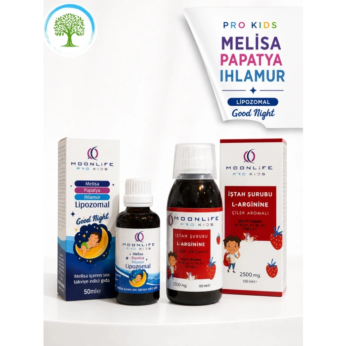 MooLife Pro Kids Good Night 50 ml  & MoonLife L-Arginine Çilek Aromalı İştah Şurubu 150 ml