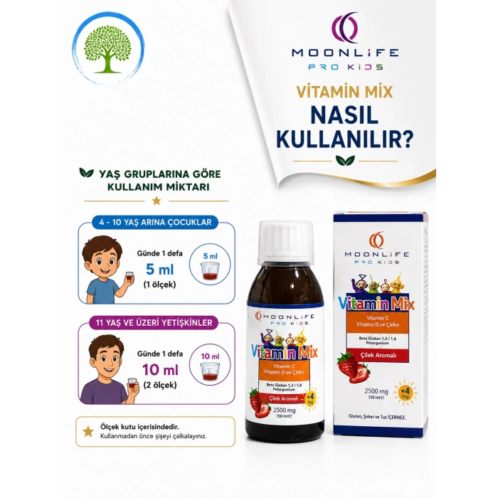 MooLife Pro Kids Good Night 50 ml  & MoonLife Pro Kids Vitamin Mix | Çocuklar için 2li Set