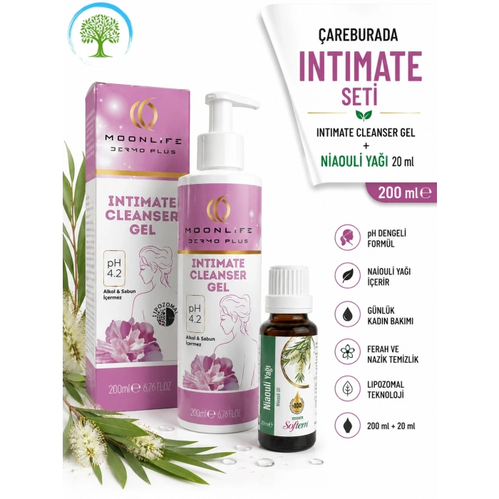 Moonlife - İntim Temizlik Jeli 200 Ml (pH 4.2) & Softem Niaouli Yağı 20 ml