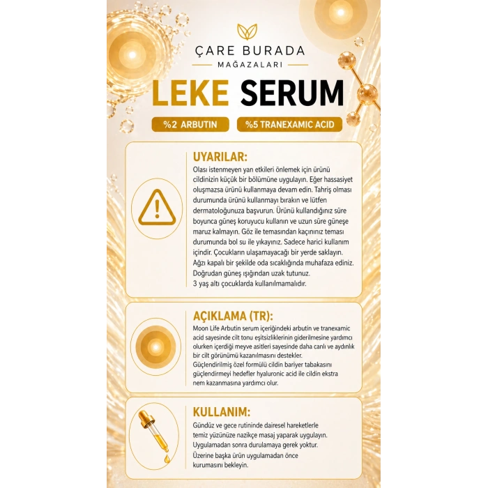 Moonlife - Leke Serumu 30 Ml (%2 Arbutin & %5 Tranexamic Acid)