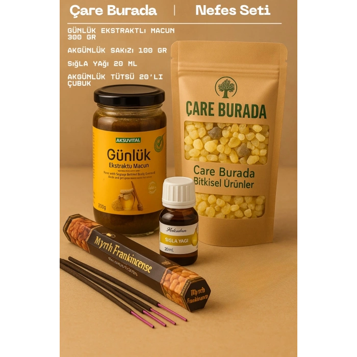 Nefes Seti ( Günlük Macun + Akgünlük Sakızı + Sığla Yağı + Akgünlük Tütsü)