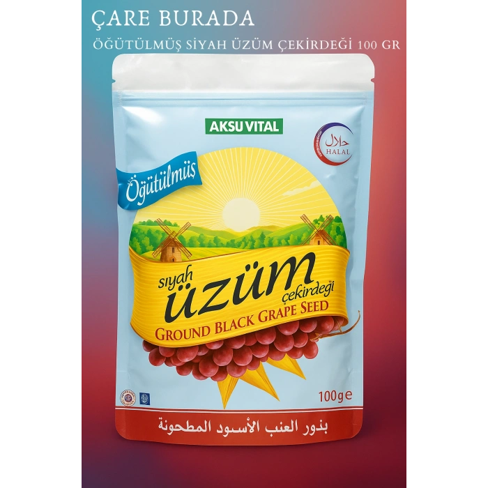 Öğütülmüş Siyah Üzüm Çekirdeği Tozu 100 gr