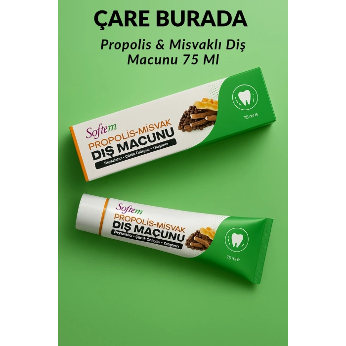 Propolis & Misvaklı Diş Macunu 75 Ml (Beyazlatıcı & Çürük Önleyici & Yatıştırıcı)