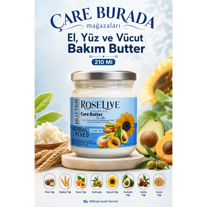 Roselive El & Yüz & Vücut Bakım Butter 210 Ml