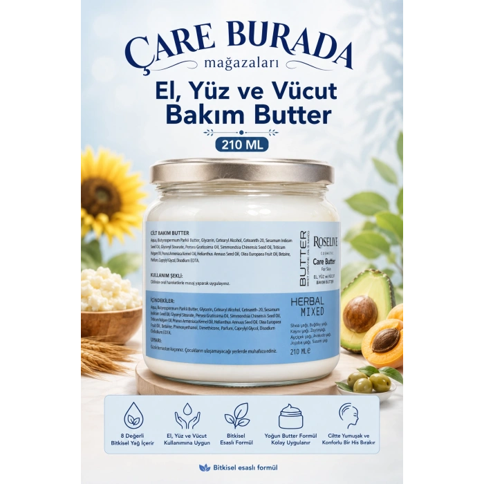 Roselive El & Yüz & Vücut Bakım Butter 210 Ml