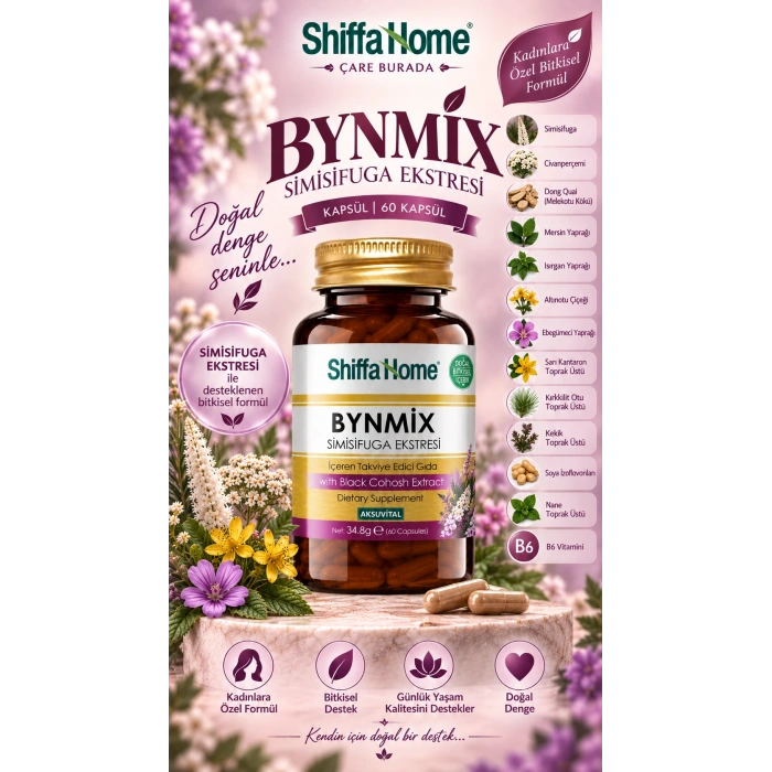 Shiffa Home - Bynmix Simisifuga Ekstreli Bitkisel Kapsül (60 Kapsül)