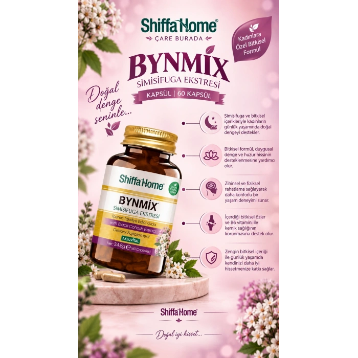 Shiffa Home - Bynmix Simisifuga Ekstreli Bitkisel Kapsül (60 Kapsül)