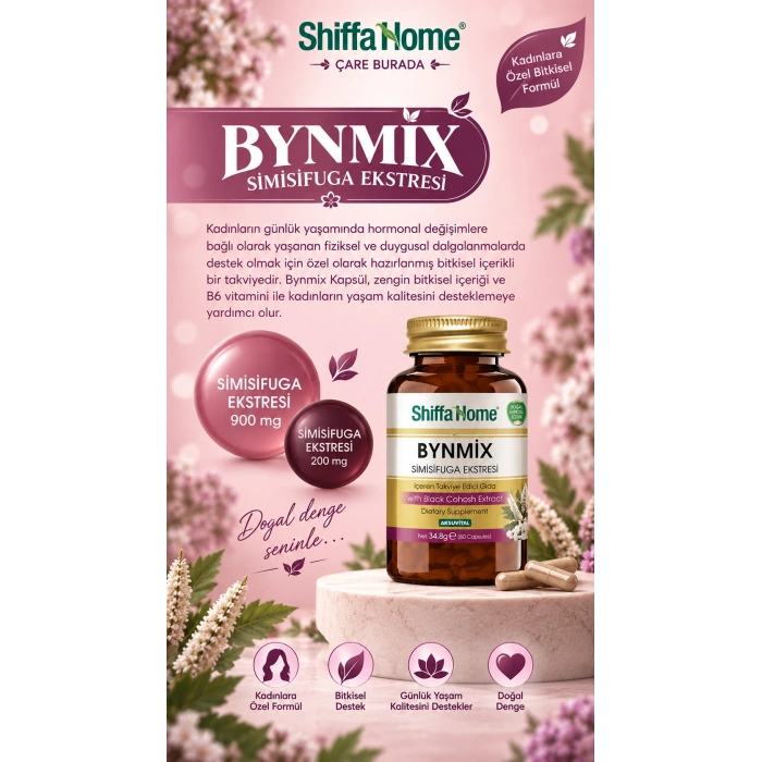 Shiffa Home - Bynmix Simisifuga Ekstreli Bitkisel Kapsül (60 Kapsül)